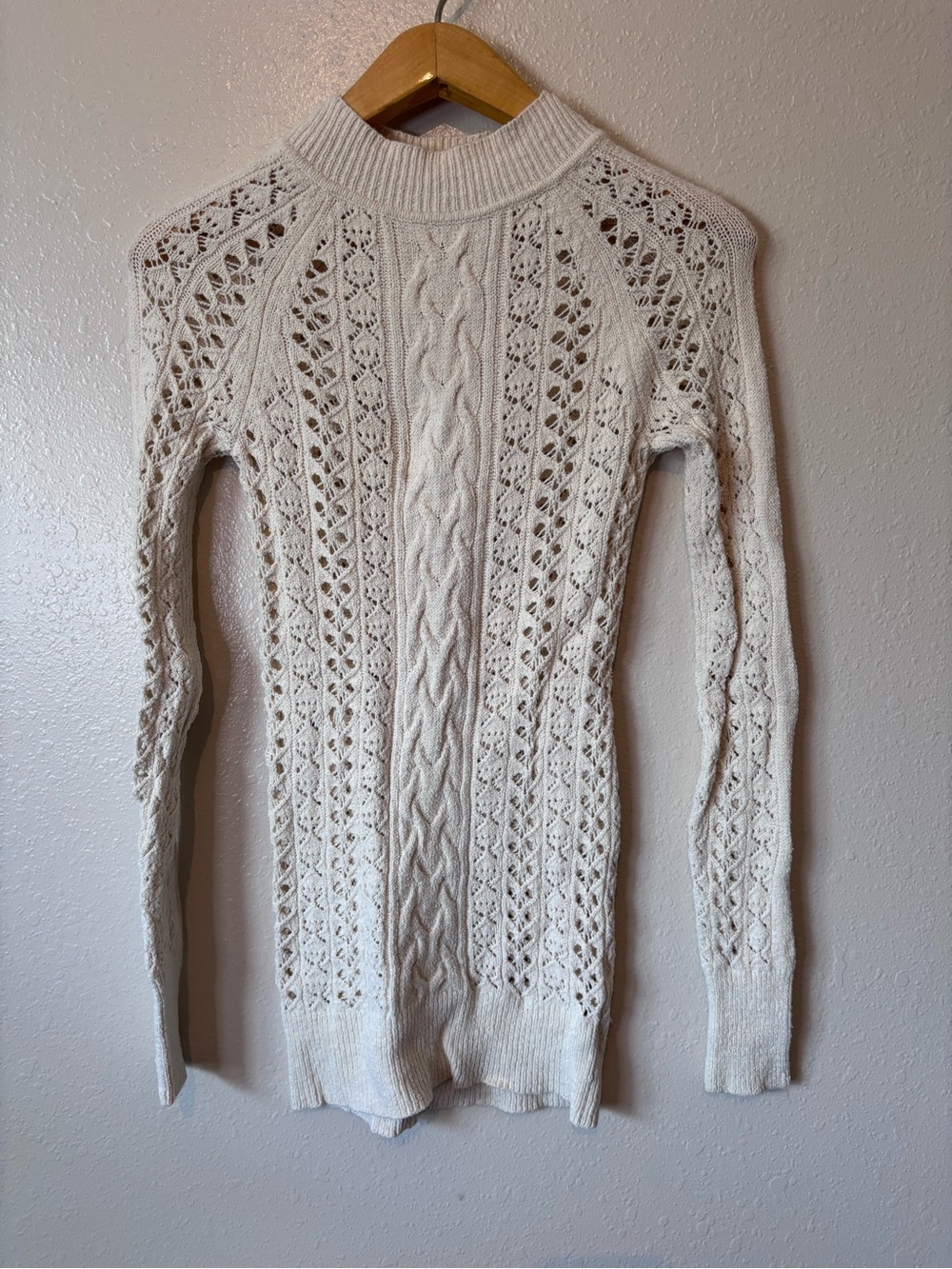 Free people knit cream sweater dress